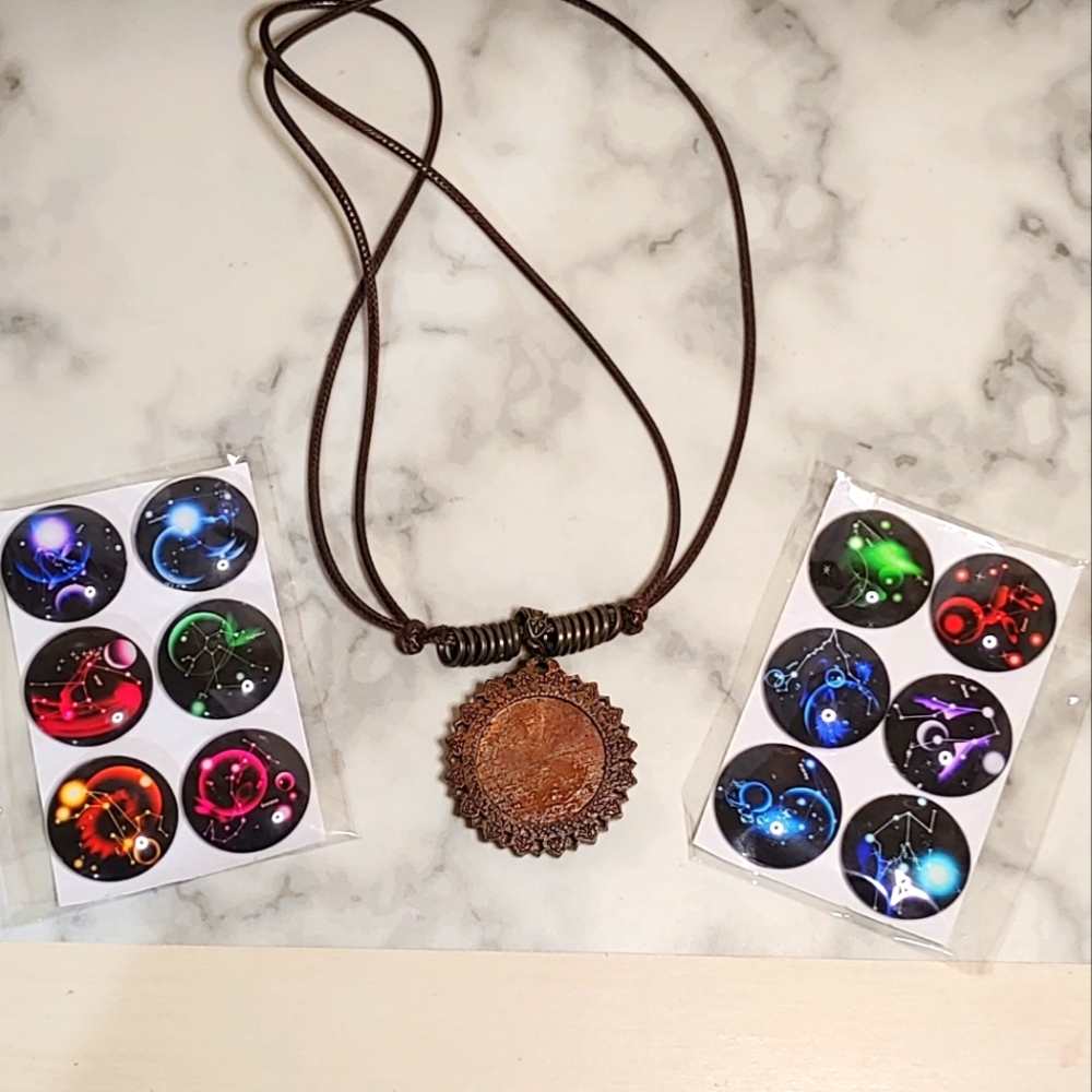 Wooden Astrology Necklace